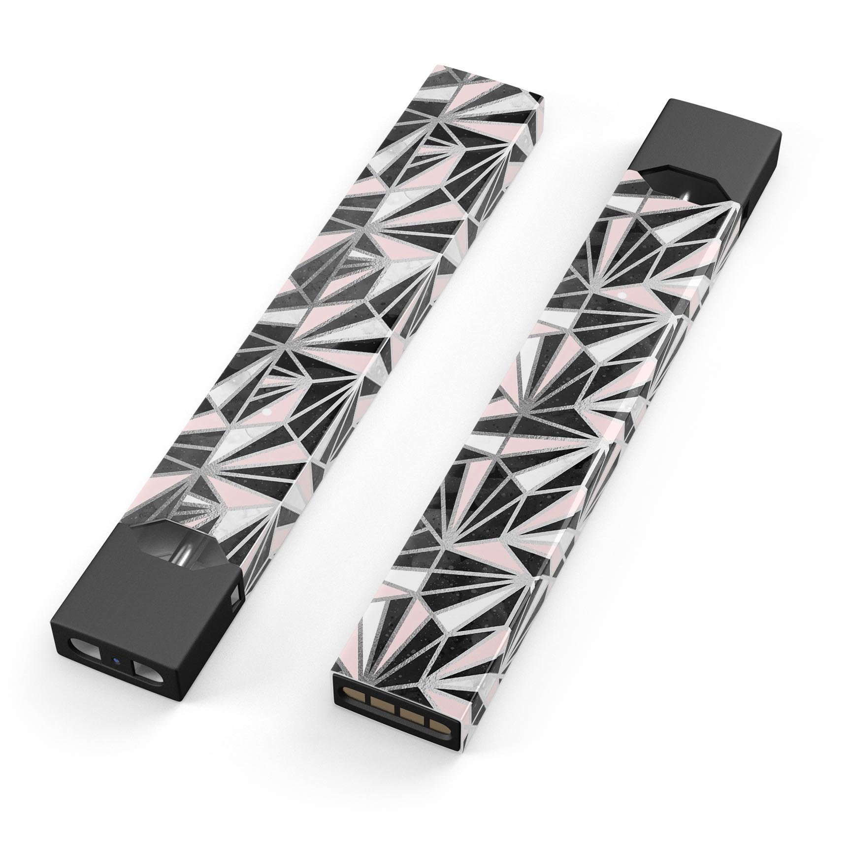 Karamfila Silver & Pink Marble V4 skin-wrap for JUUL device, showcasing its stylish design and protective features.